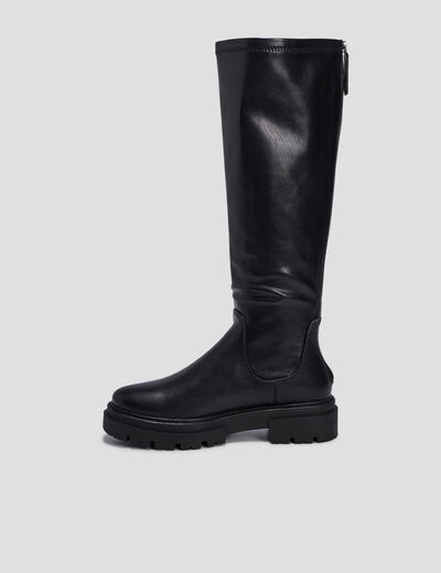 Bottes semelles crantées noir femme