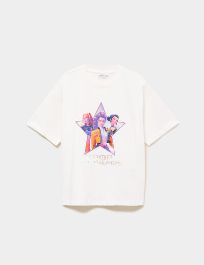T-shirt coton K-Pop Demon Hunters ivoire fille