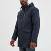 Parka mi-longue doublée à capuche bleu foncé homme