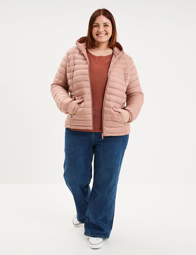 Pull manches longues col rond vieux rose femme grande taille