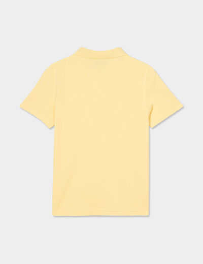 Polo manches courtes à détail brodé jaune clair garçon