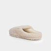 Chaussons mules effet bouclette sable femme