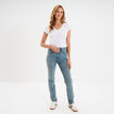Jeans slim coton bleu femme