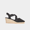 Sandales espadrilles compens&eacute;es noir femme