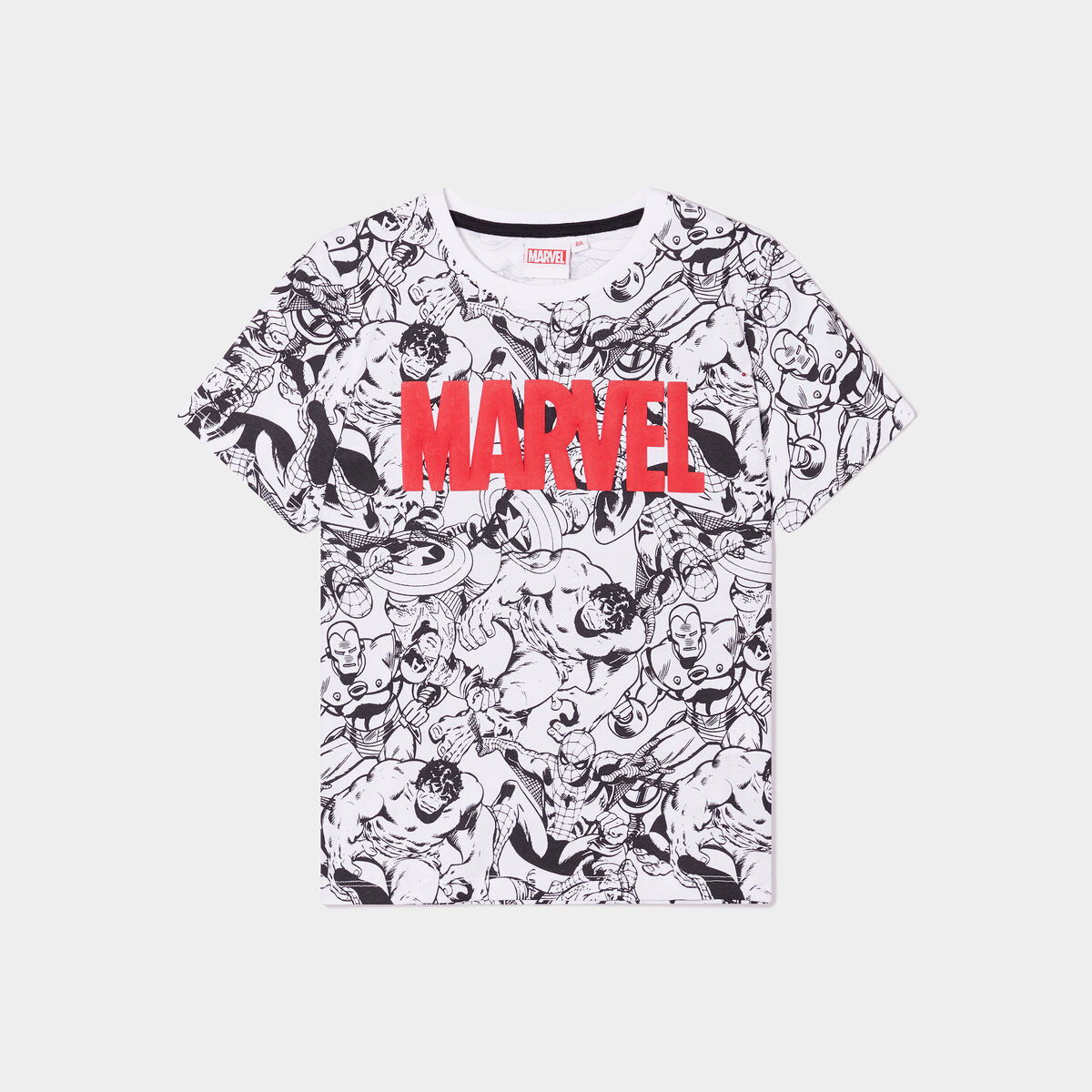 T-shirt col rond manches courtes Marvel multicolore garçon