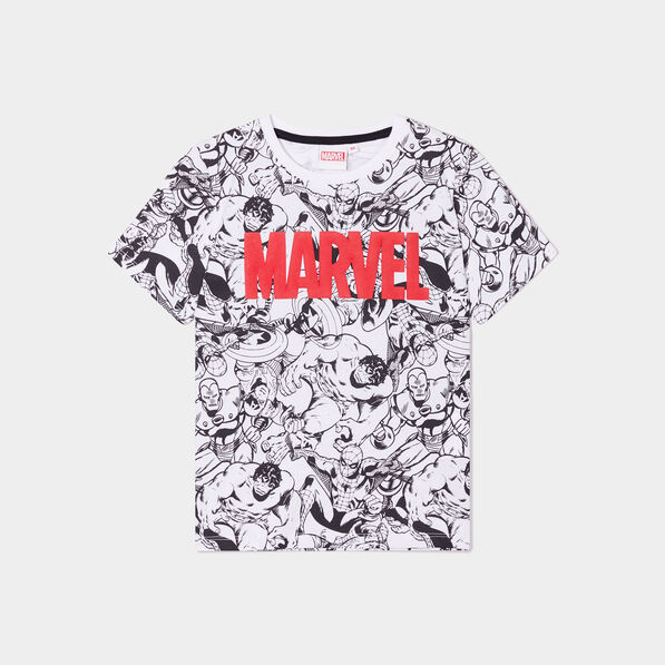 t shirt col rond manches courtes marvel multicolore garcon T-shirt col rond manches courtes Marvel multicolore garçon