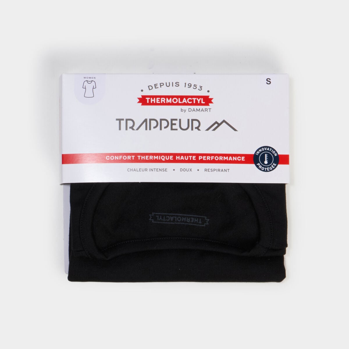 T-shirt thermique Damart x Trappeur noir femme