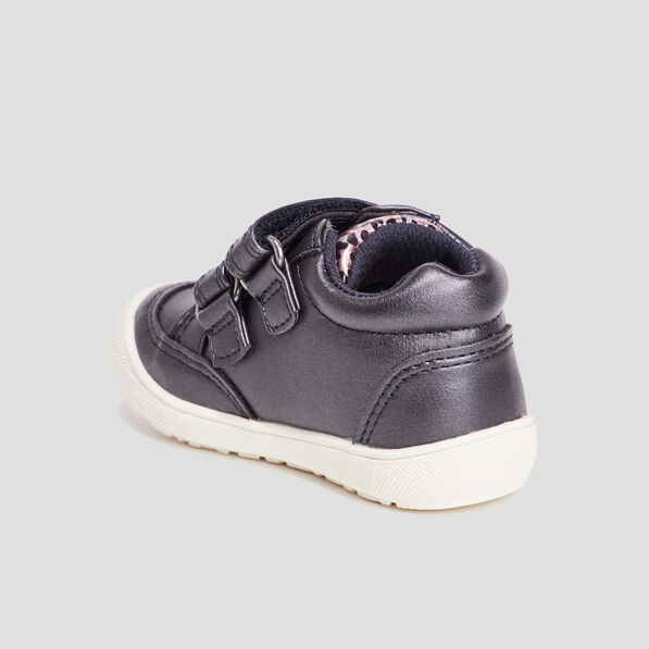 Bottillon à scratchs bleu marine bébé fille