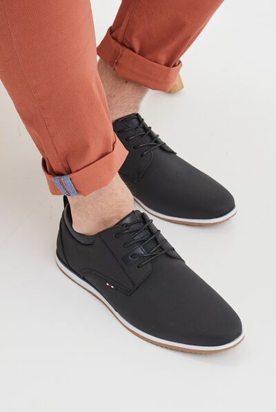 Derbies texturées à lacets noir homme