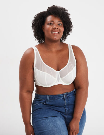 Soutien-gorge corbeille microfibre Izold blanc femme grande taille