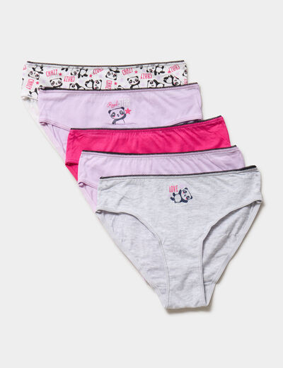 Lot 5 culottes coton rose fille
