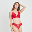 Culotte en dentelle taille haute rose framboise femme