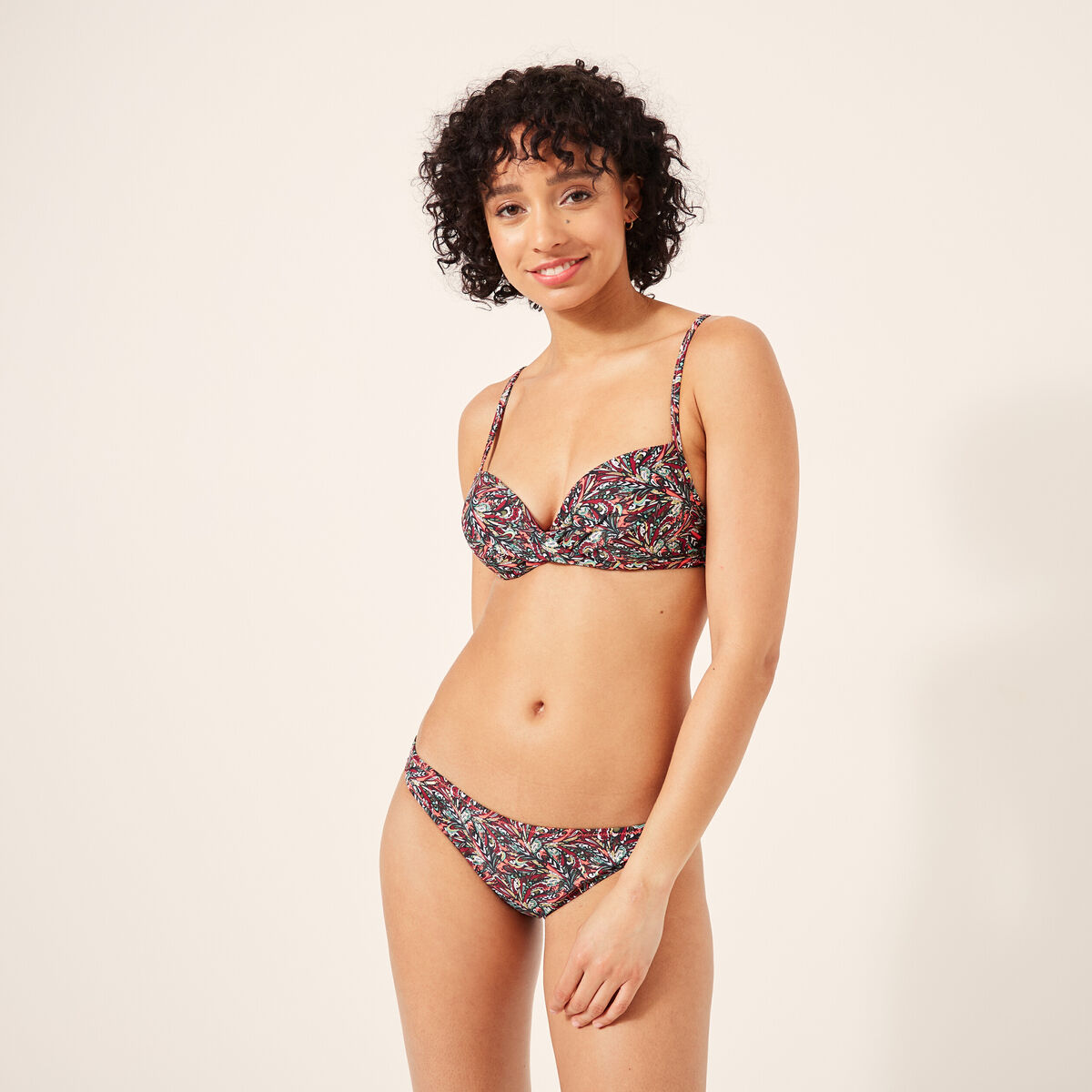 Haut de maillot push up coordonable multicolore femme