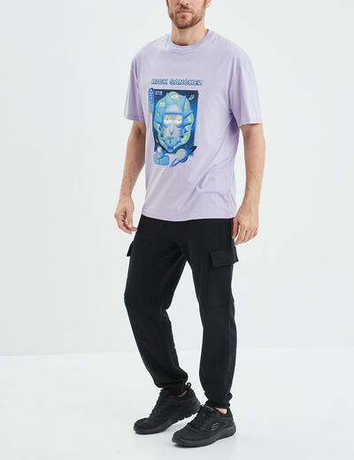 T-shirt manches courtes Rick et Morty violet homme