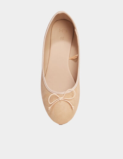 Ballerines avec noeuds sable femme