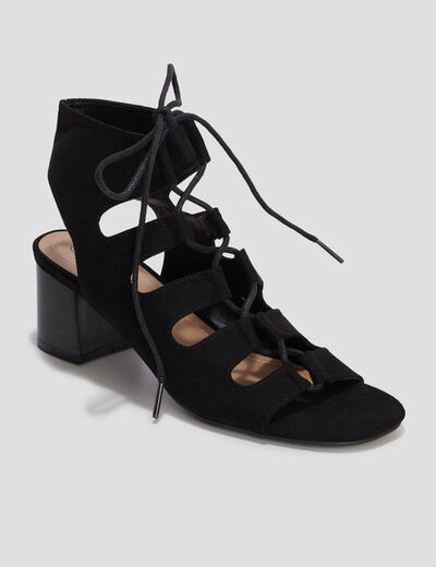 Sandales à talons et lacets Liberto noir femme