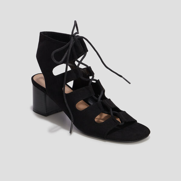 Sandales à talons et lacets Liberto noir femme