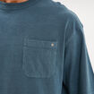 T-shirt droit col rond 1 poche coton vert fonc&eacute; homme