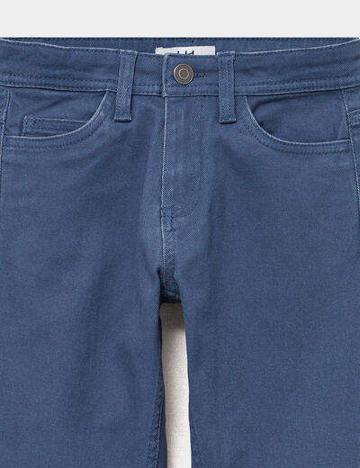 Pantalon slim coton majoritaire bleu fonc&eacute; gar&ccedil;on