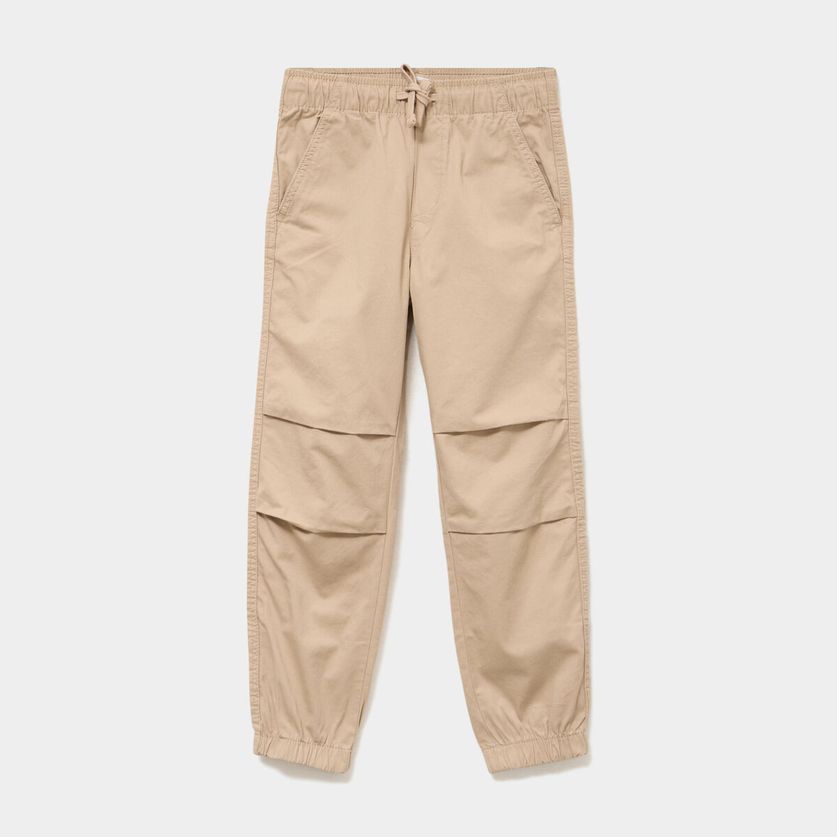 Pantalon battle taille &eacute;lastiqu&eacute;e coton beige gar&ccedil;on