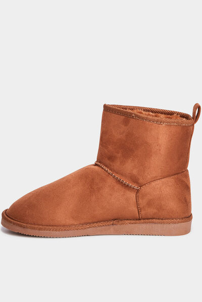 Bottines fourrées marron femme