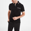 Polo piqu&eacute; manches courtes coton noir homme