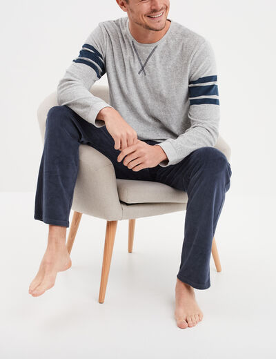 Ensemble pyjama 2 pièces gris homme