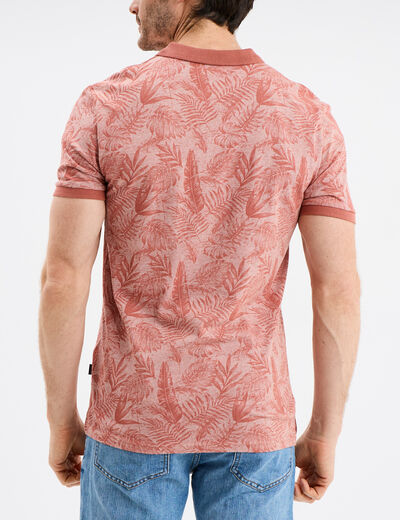 Polo droit manches courtes coton Creeks vieux rose homme