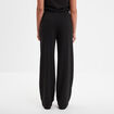 Pantalon large fluide taille &eacute;lastiqu&eacute;e noir femme