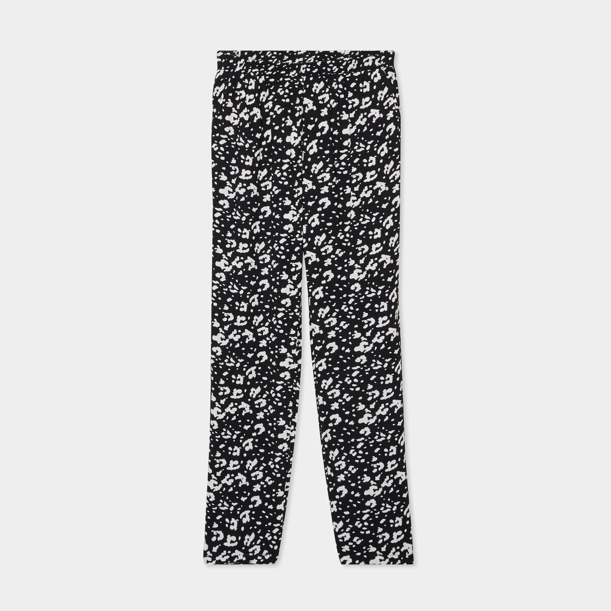 Pantalon de pyjama fluide taille haute noir femme