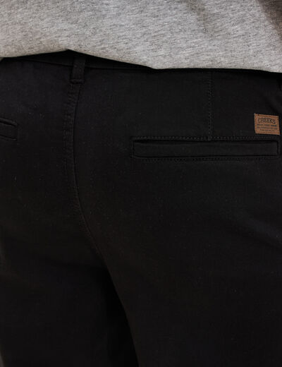 Pantalon chino droit confort noir homme