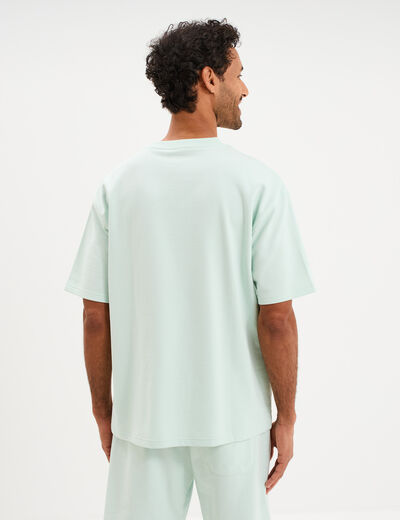 T-shirt col rond droit relax fit vert clair homme