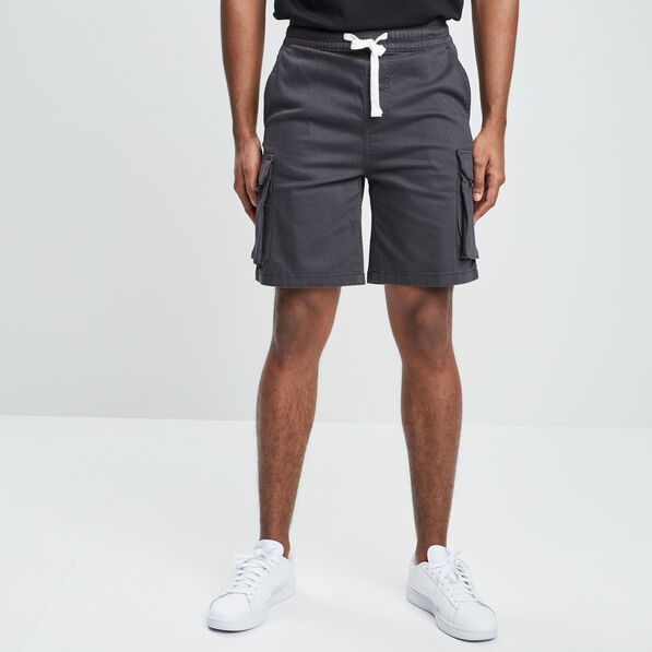 bermuda cargo a coulisse gris fonce homme Bermuda cargo à coulisse gris foncé homme