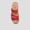 Mules compensées pied large rouge femme