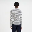 T-shirt ajust&eacute; col montant ecru femme