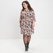 Robe droite ceinturée noir femme grande taille