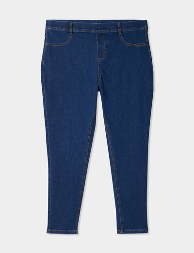 Jegging avec passants taille haute denim stone femme grande taille