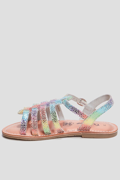 Sandales irisées en cuir Creeks multicolore fille