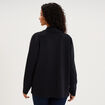Blazer court col ch&acirc;le manches longues noir femme