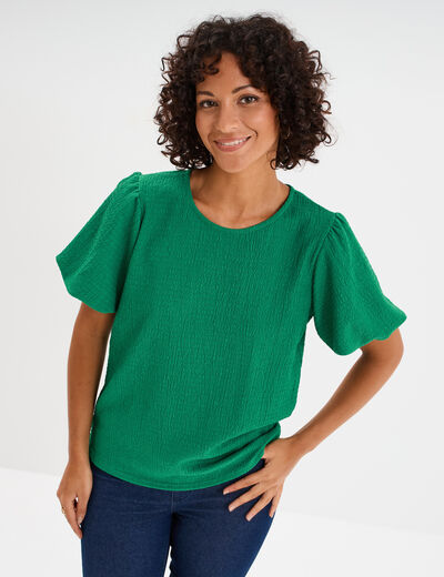 T-shirt manches courtes ballons vert femme