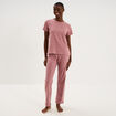 Ensemble pyjama t-shirt pantalon coton rose femme