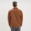 Blouson zipp&eacute; doubl&eacute; col &agrave; revers marron homme