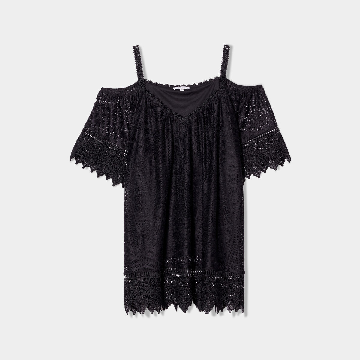 T-shirt manches courtes noir femme grande taille
