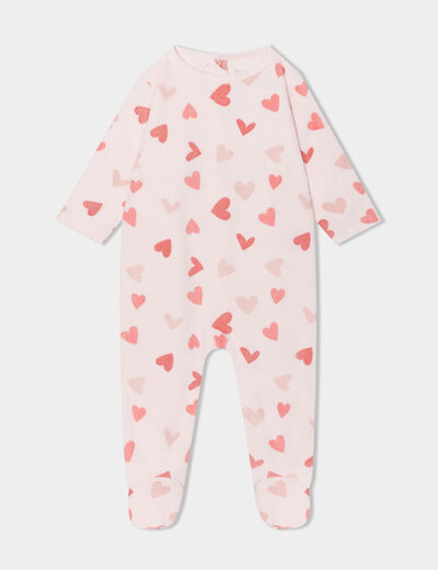 Pyjama dors-bien effet polaire rose clair bébé fille
