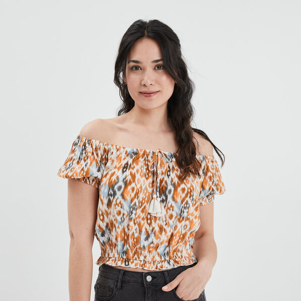 Blouse manches bouffantes Liberto ecru femme
