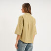 Chemise manches 3/4 poches poitrine vert olive femme