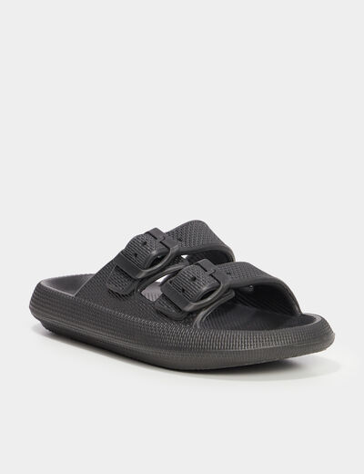 Mules avec boucles noir garçon