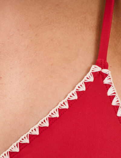 Haut de maillot de bain triangle rouge femme