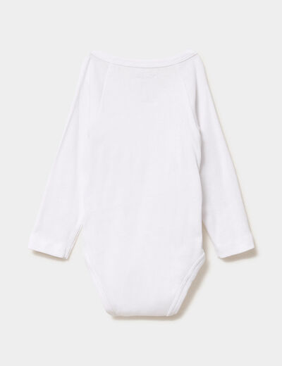 Lot 3 bodies crois&eacute;s manches longues blanc b&eacute;b&eacute;