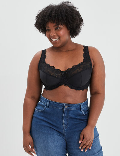 Soutien-gorge corbeille dentelle noir femme grande taille